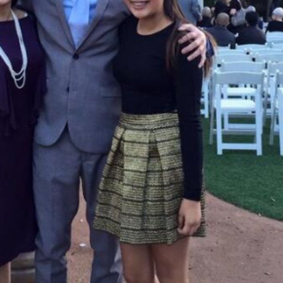 Gold embroidered circle skirt