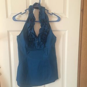 Blue halter top