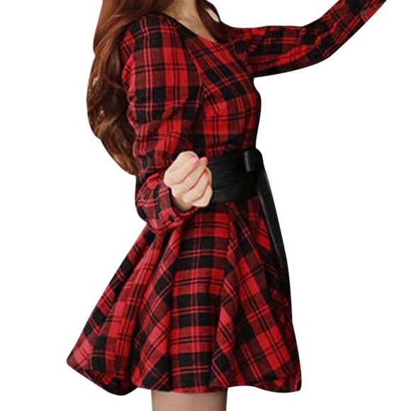 Red and black Plaid dress - Picture 2 of 2