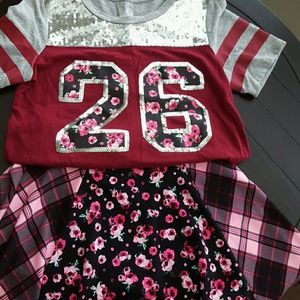 JUSTICE Plus Girls 2 Piece Top/Skirt