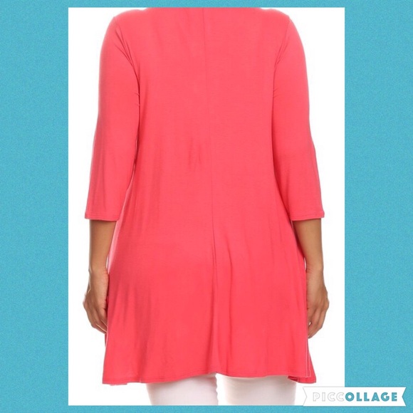 🎉2X HP🎉 Caged chest coral tunic plus sizes - Picture 3 of 4
