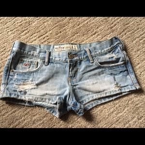 Hollister ripped jean shorts