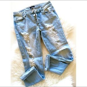 Fire Los Angeles Ripped Cropped Jeans