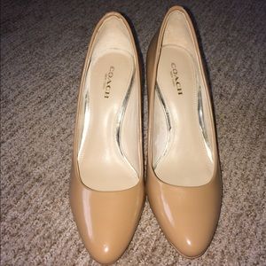 Coach nude/tan high heels