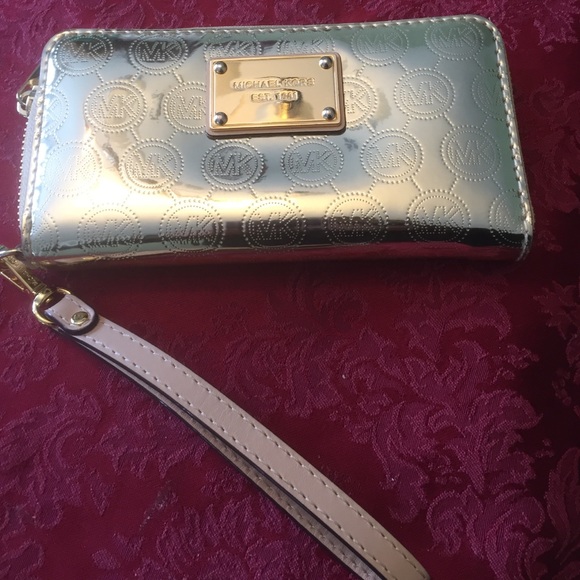 Gold mk small wristlet /wallet