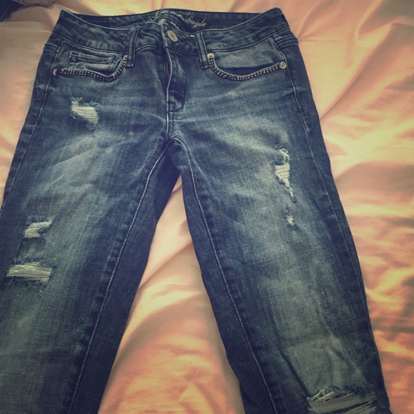 Ripped jeans & they stretch