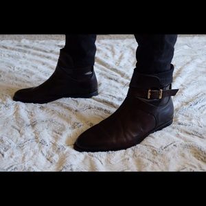 Mens Zara leather buckled shoe