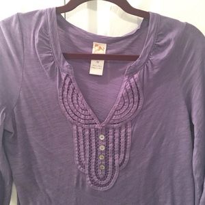 Anthropologie purple 3/4 sleeve top