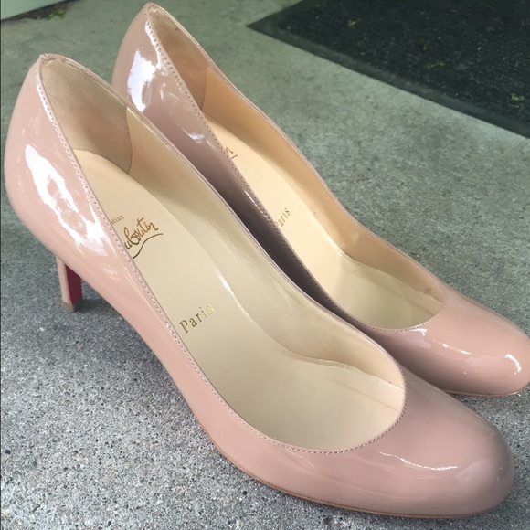 Christian Louboutin Simple Patent Pump in Nude