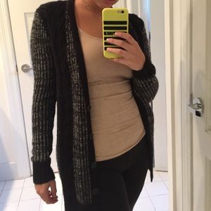 black and white cardigan
