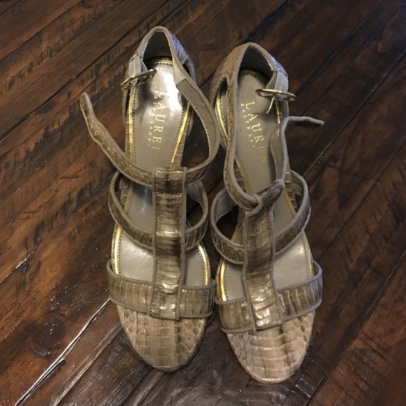 Lauren Ralph Lauren Python Effect Gladiator Sandal - image 1