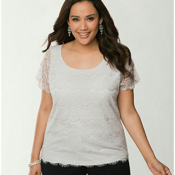 ❌SOLD❌ LB Lace Front Tee - White