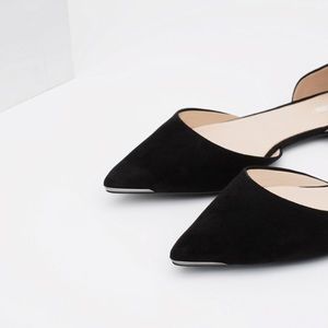 Zara Black D'orsay Flats w metal detail Size: 36