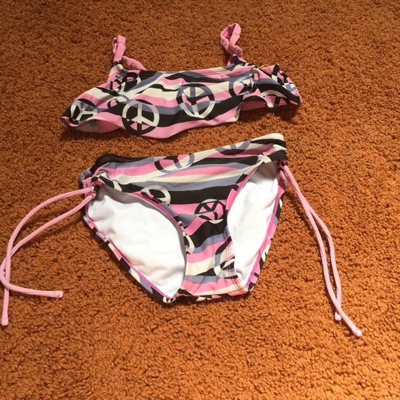 Justice girls 2 piece bathing suit