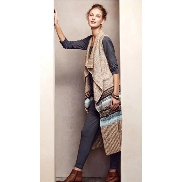 Anthropologie Sleeping on Snow Jacquard Vest - Picture 2 of 4