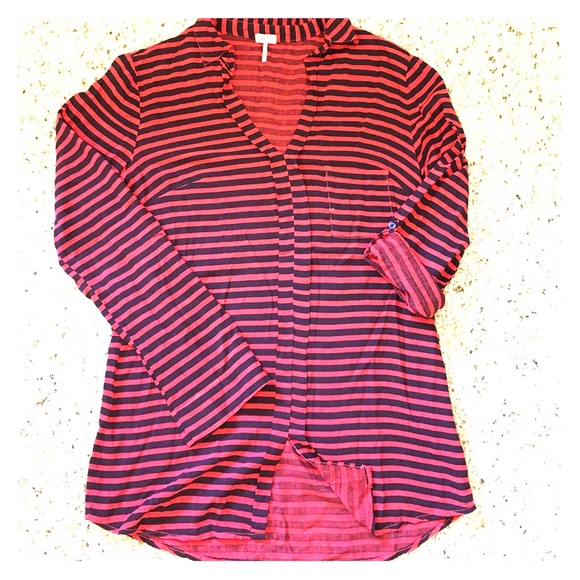 Splendid Nordstrom navy/ red light tunic top