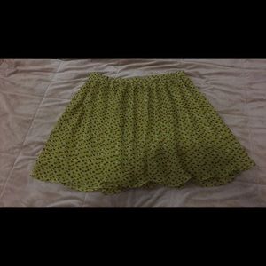 Mustard yellow skirt with brown