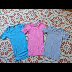 Aeropostale fitted tees, gray pink and Aqua
