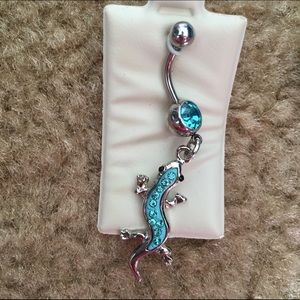 Lizard belly button ring