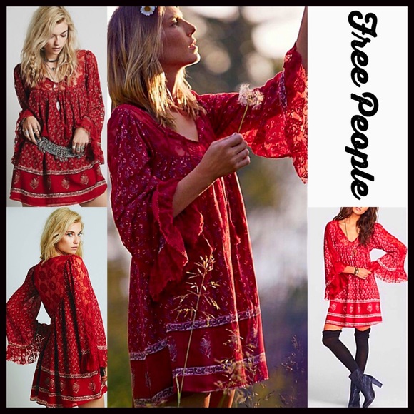 ❌SOLD❌FREE PEOPLE Boho DRESS Tunic Dress - Picture 3 of 6