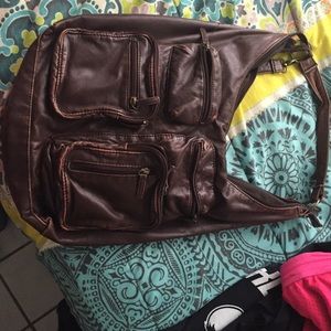 Brown, leather purse