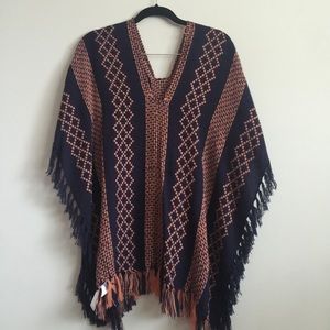 Free People Woven Pattern Poncho