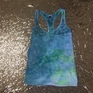 North face razor back tank top sz S blue tie-dye