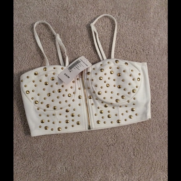 Gold studded crop top