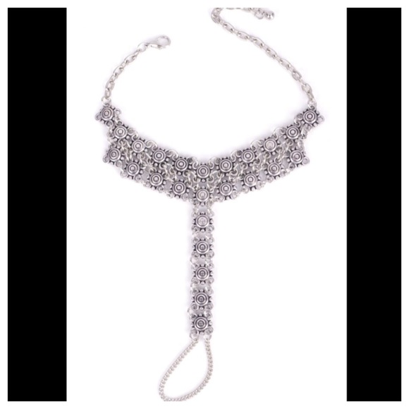 Antique Silver Anklet Barefoot Toe Ankle Bracelet - Picture 2 of 4