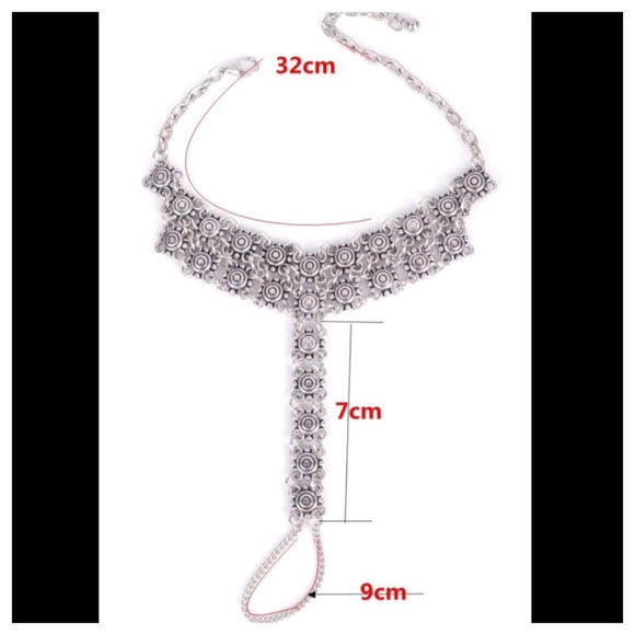 Antique Silver Anklet Barefoot Toe Ankle Bracelet - Picture 4 of 4