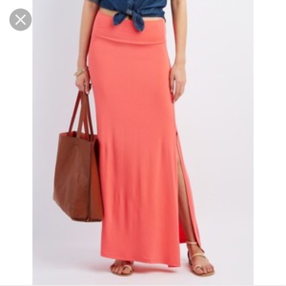 Side slit maxi skirt