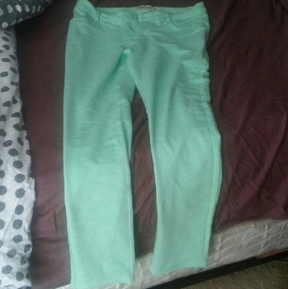Mint green jeggings