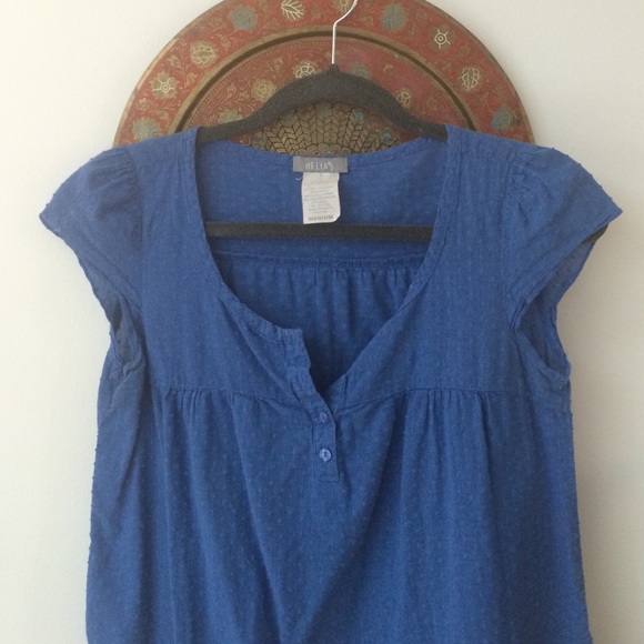 Cap sleeve cotton blouse - Picture 1 of 3