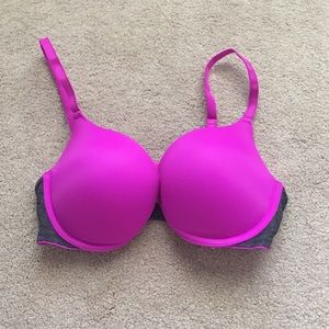 Pink purple-colored push-up bra
