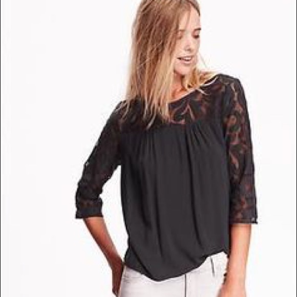 Old Navy Lace Trim 3/4 Sleeve Top | Size: XS | NWT