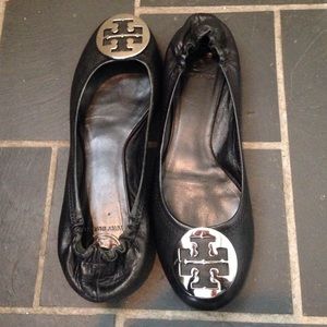 Tory Burch Reva Black Flats