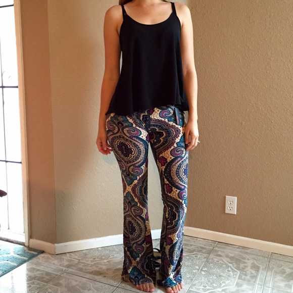 Paisley Flared Bell Bottom Pants LAST L/XL! - Picture 2 of 4
