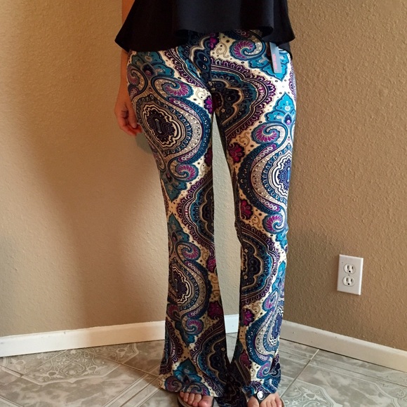 Paisley Flared Bell Bottom Pants LAST L/XL! - Picture 3 of 4
