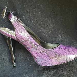 Steven Madden purple snakeskin heels
