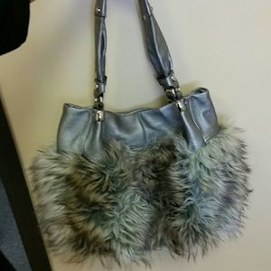 Faux fur b.makowsky handbag