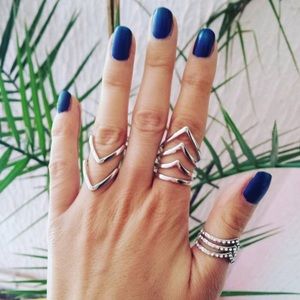 Chevron Rhinestone Stackable Rings