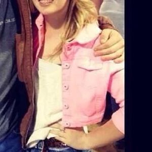 pink jean jacket