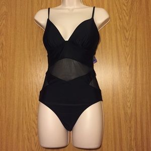 One piece with mesh front and side