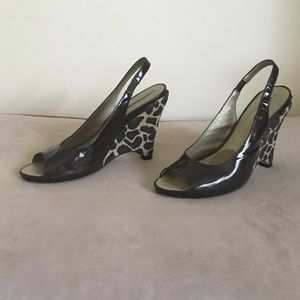 Via Spiga Shoes - Via Spiga brown patent leather wedge heel open toe Via Spiga Shoes - Via Spiga brown patent leather wedge heel open toe