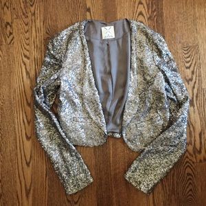 Silver sequin blazer