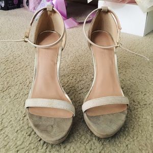 Forever 21 Nude Ankle Strap Heels