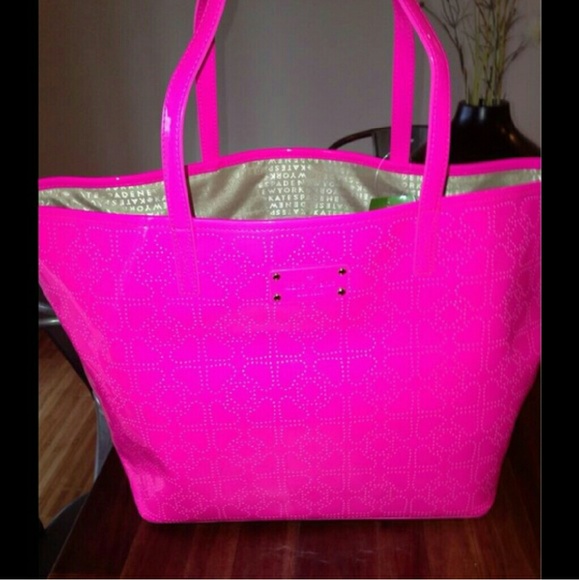 Beautiful kate spade perforated "pink saphre" tote