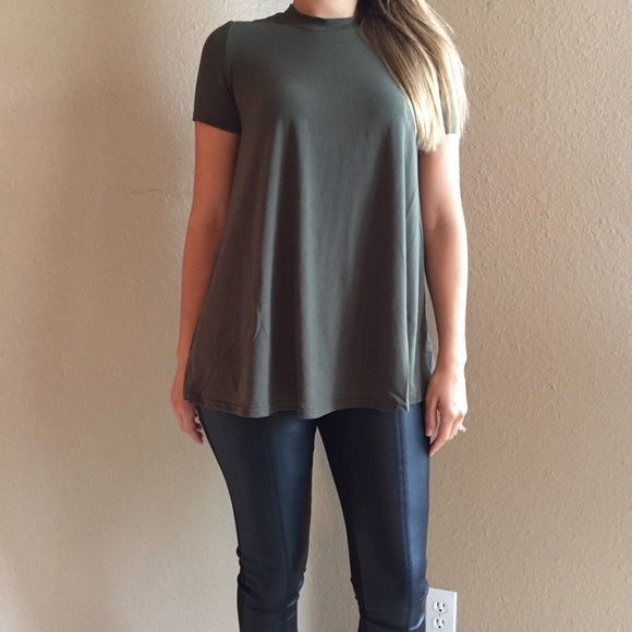 Olive Mock Neck Tunic - Picture 4 of 4