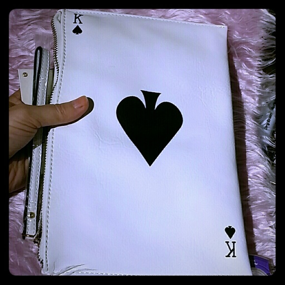 le miel Handbags - King/Ace of spades clutch vegan NWT