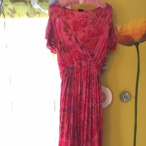 Upcycled dress rose roses dyed rose pink